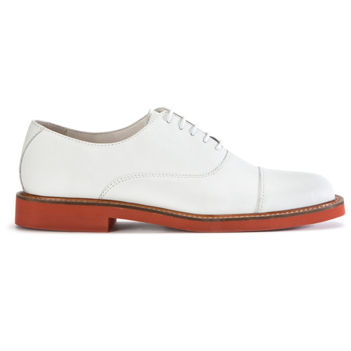 Mens white leather oxford lace-up shoes